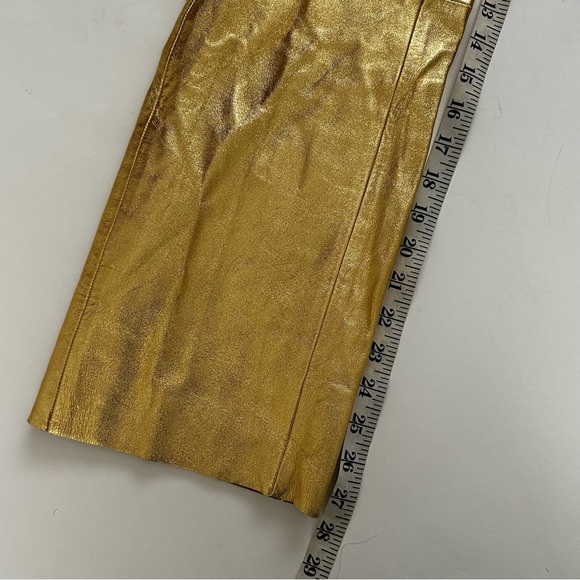 Sandro Orne Metallic Lamb Leather Pants Gold Size XS - Picture 9 of 16